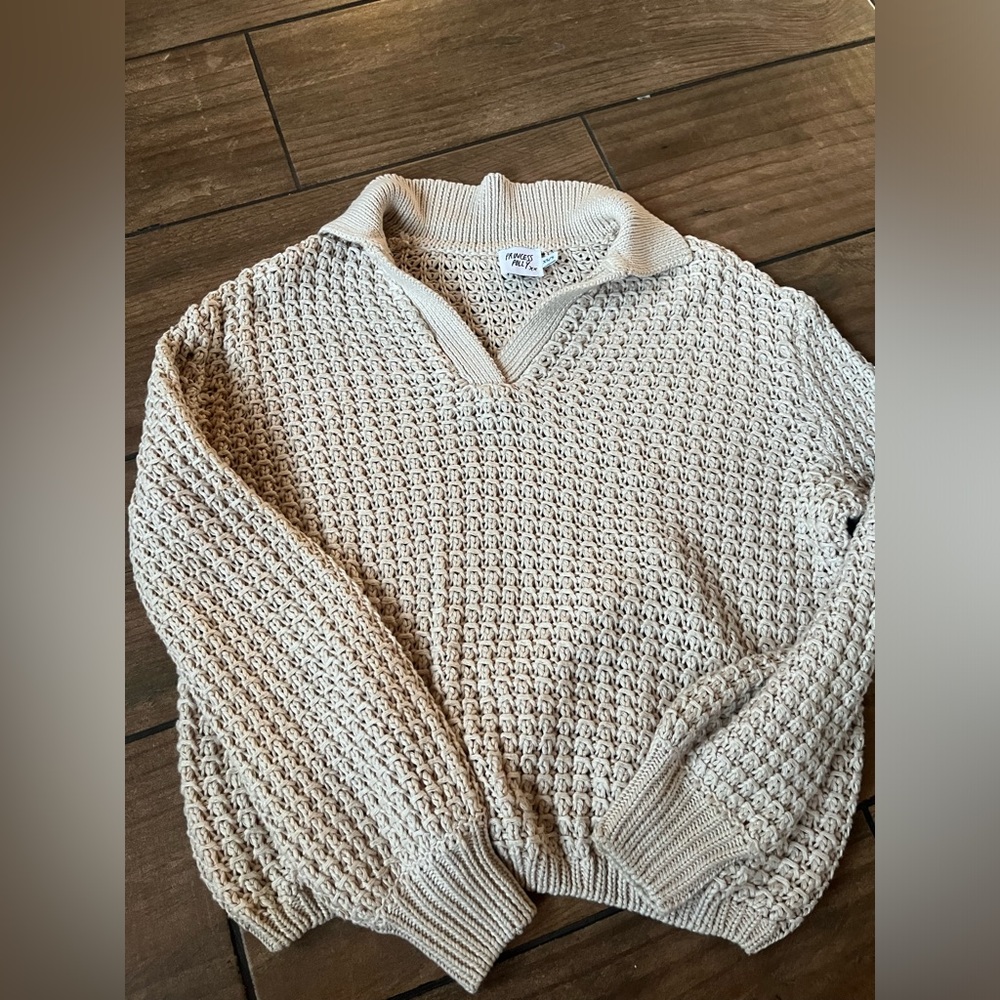 Princess Polly Knitted Beachy Beige Sweater Xs/s